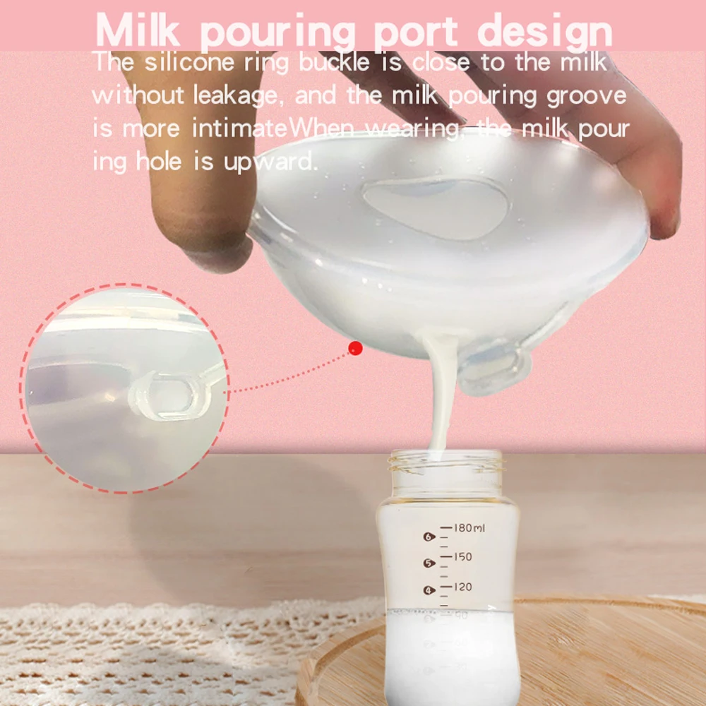 factory OEM custom Food Grade hands free suction Breast Milk Collector Silicone wearable breast pump manual