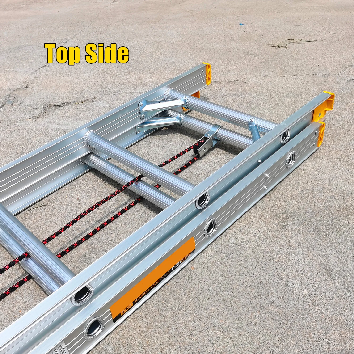 EN 131 Durable Easy Pull With Ropes 2 Section Aluminum Extension Ladder