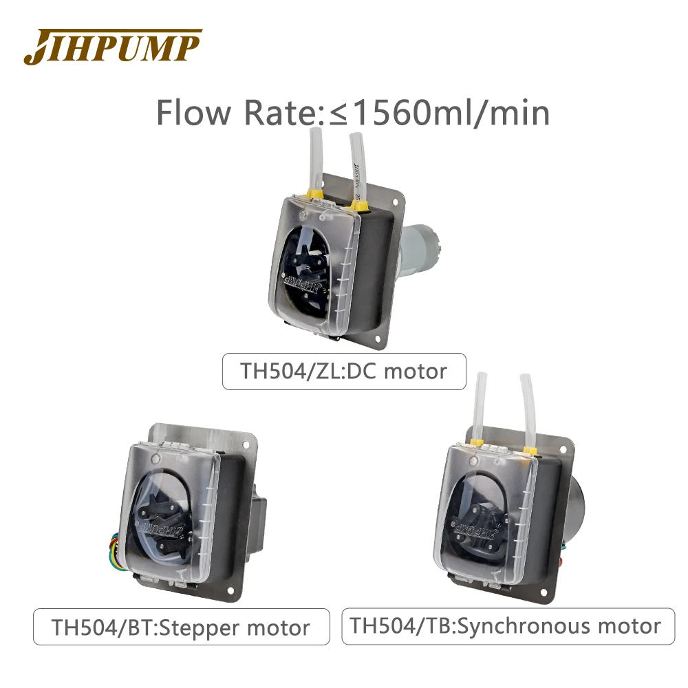 JIHPUMP Small 24V DC Peristaltic Pump with Tygon Tubing for Chemicals Liquid Filling Machine