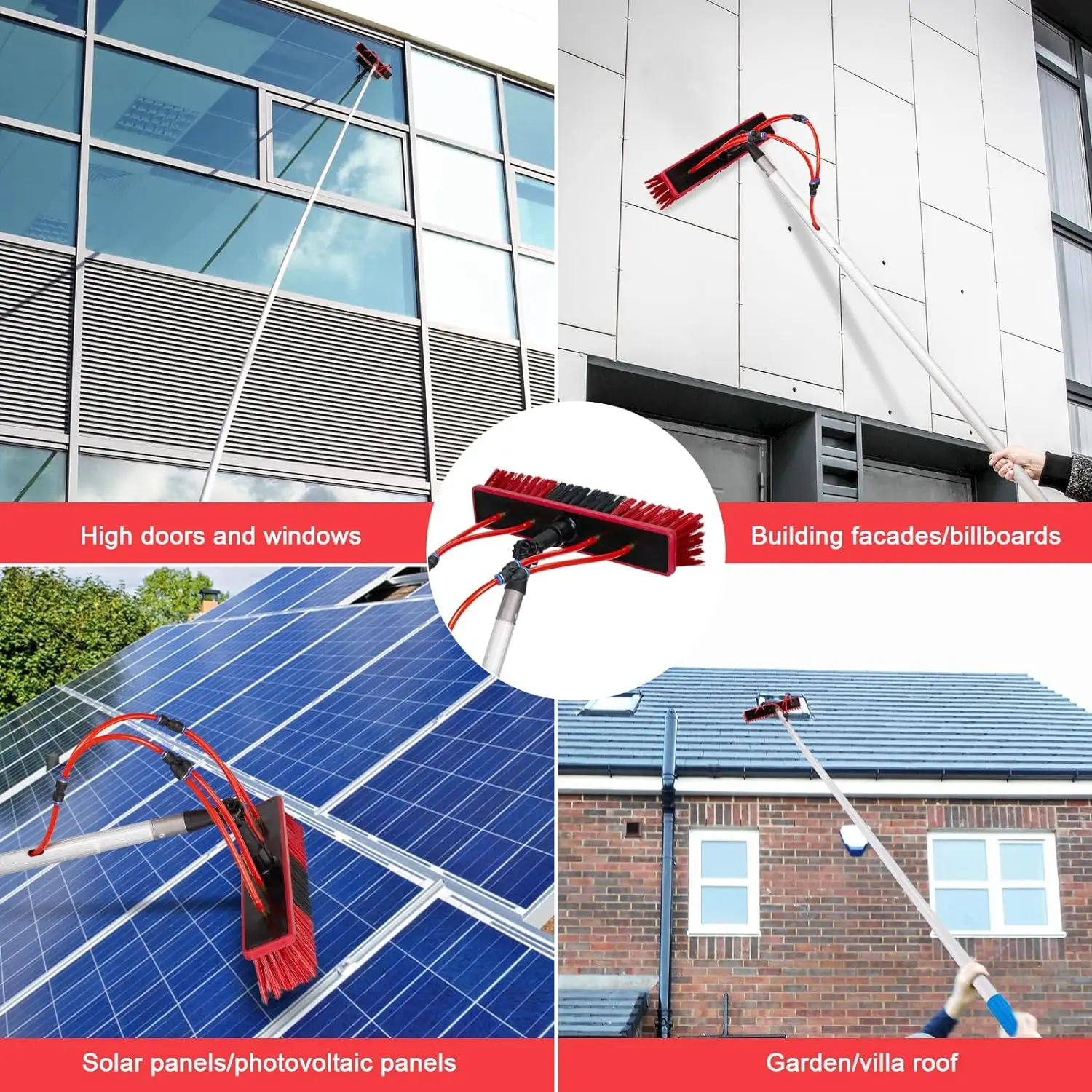 QIYUN Aluminium Pipe Telescopic Water Fed Pole for Window Cleaning Set Glass Cleaning Equipment