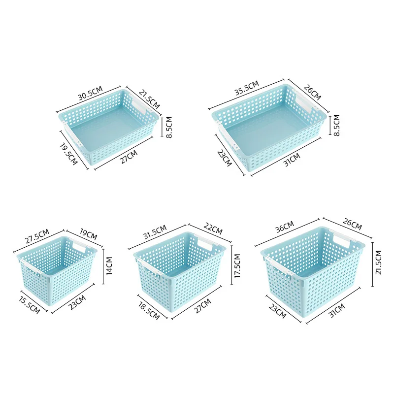 Hot selling new product home organizer basket plastic household storage box with handle
