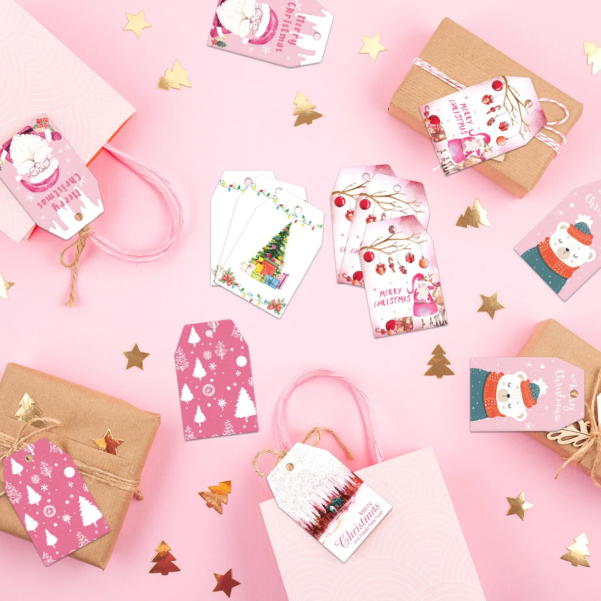 New pink Christmas lovely snowman Christmas tree party gift decoration tag pendant wholesale