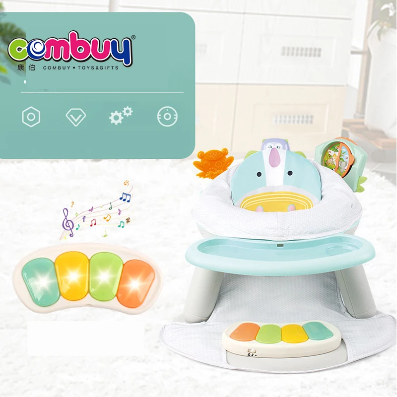 Electric folding washable toys playing rotating fitness baby dining chair with piano