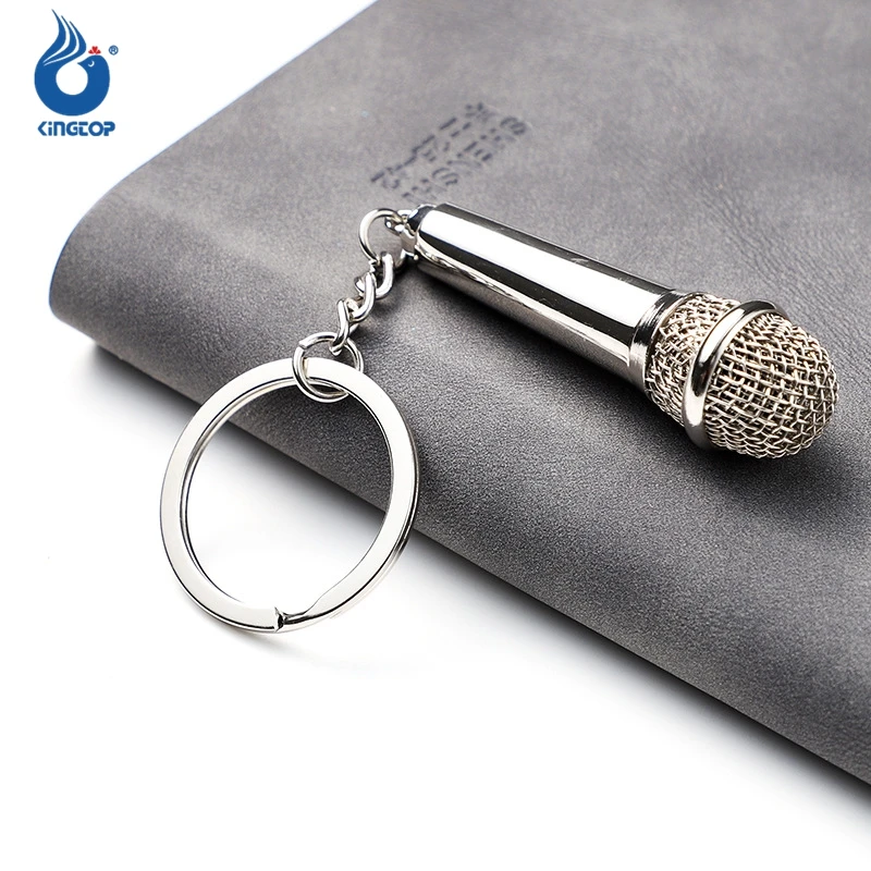 New Metal Keychain Creative Music Gifts Key Chain Key Ring Microphone Keychain Creative Fashion Key Chain