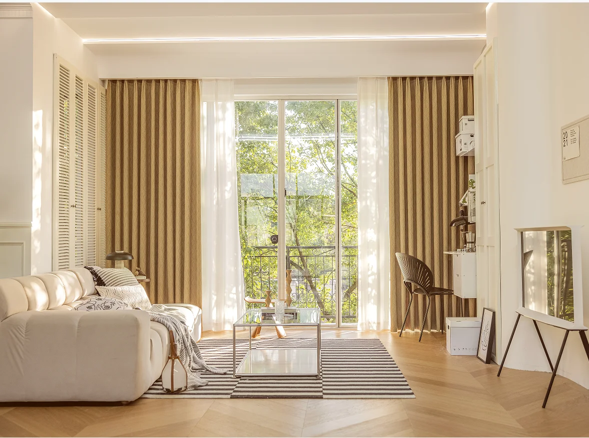 Luxury 100% Polyester Curtains Fabric and Materials Solid Color Jacquard Blackout Curtain Fabric for Home Decor