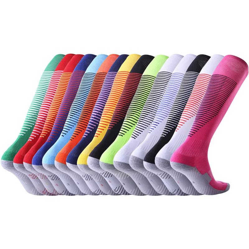 free sample Men Sport Baseball Football Soccer Plain Long Socks Over Knee High Sock Hockey Boys Soccer Sock