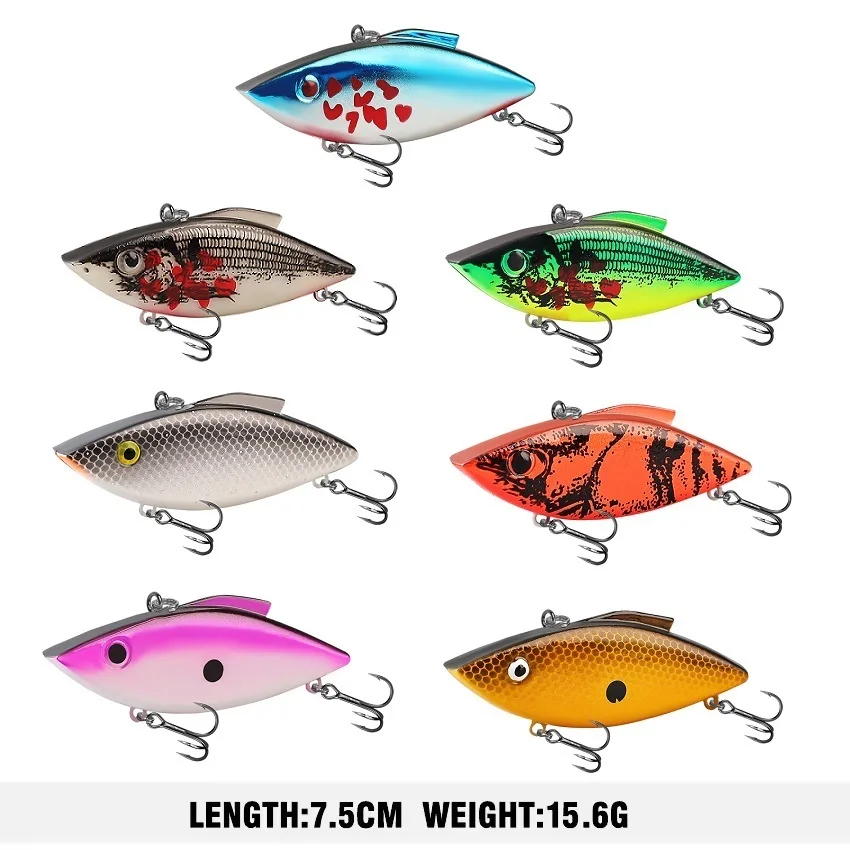 Palmer 7.5cm 15.6g vib fishing lures 6.5cm 12.7g hard bait vib lure crank bait lure with strong fishing hook lipless crankbait