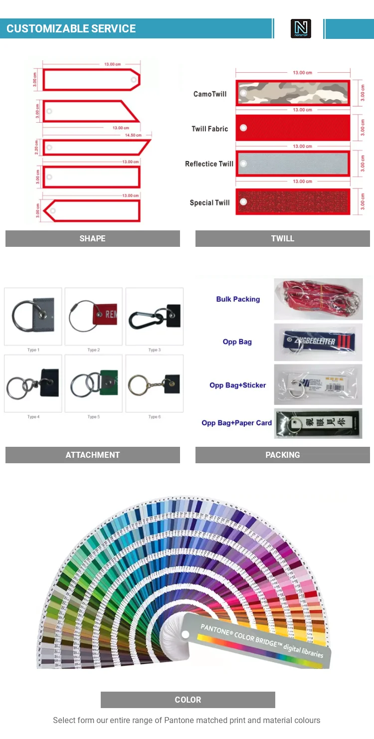 Wholesale Custom Brand Jet Tag Strap Car Jettags Motorcycle  Bicycle Embroidery Logo Letter Keychain Holder Key Chain Tags