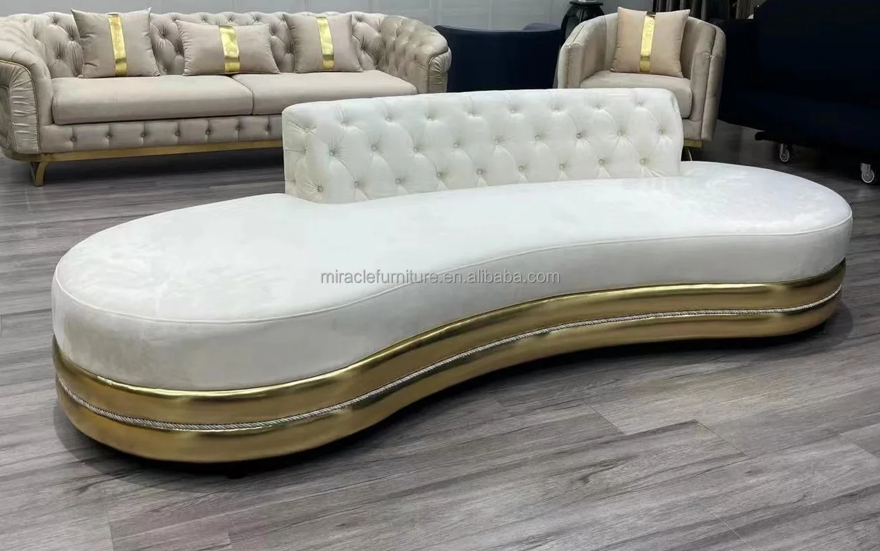 Newest Luxury Golden Stylish Base Decor Lobby Sofa Set Stainless Steel Lounge Chair Velvet Couch For Hotel Home