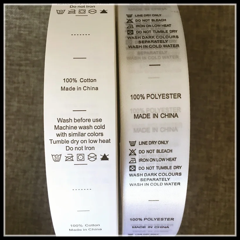 China Wholesale Clothing Custom Wash Care Labels