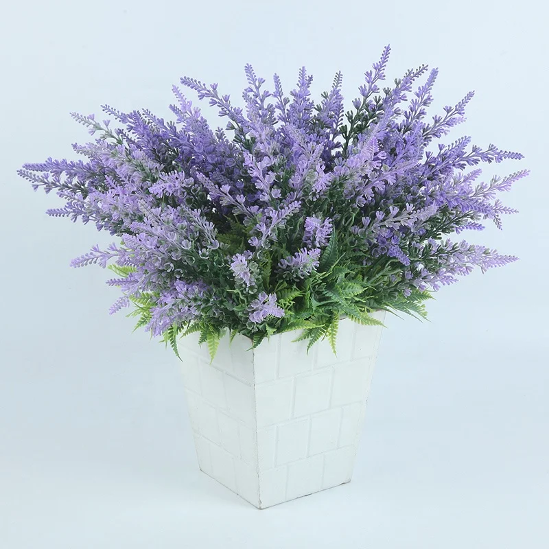 Lifelike Decoration Real Look Lavender Flower Artificial Factory Selling Purple Plastic Grass Support Inner Box + Standard XYC-E
