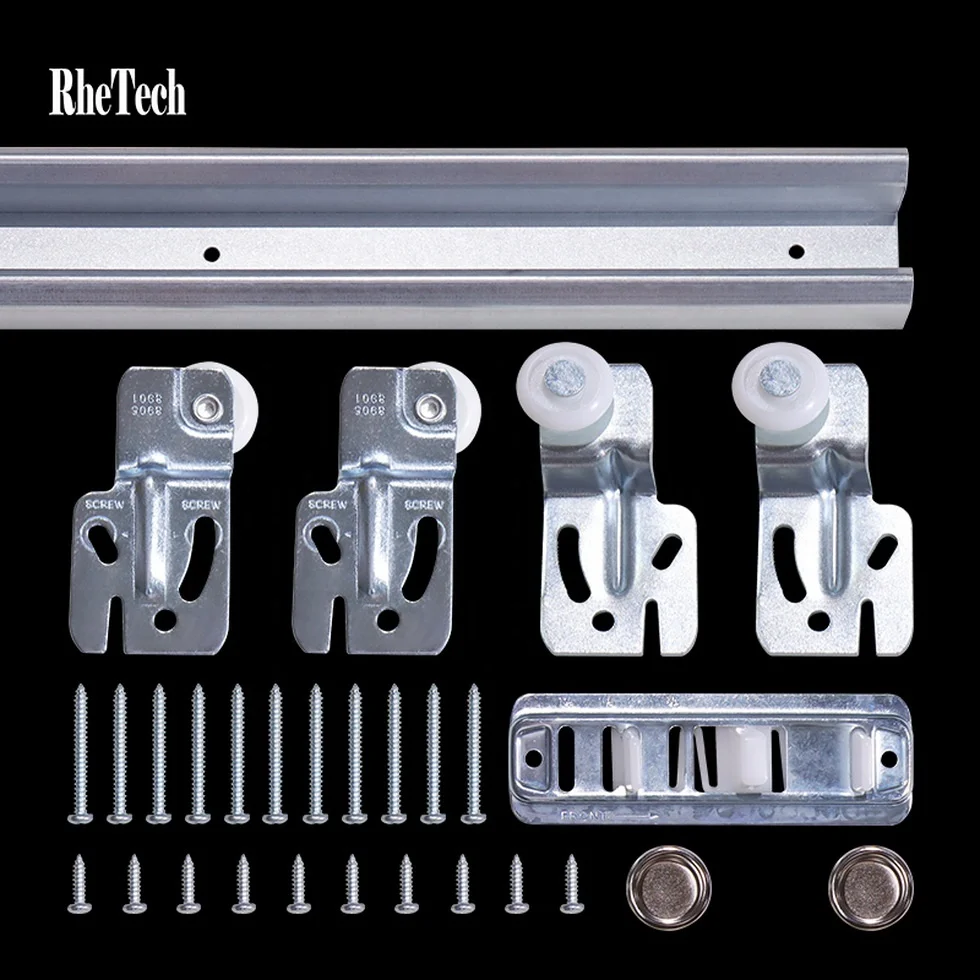 RHTECH FSC BSCI ISC Certificate OEM Factory Industrial Barn Door Hardware Kit Galvanized Sliding Door Barn Door  Kits