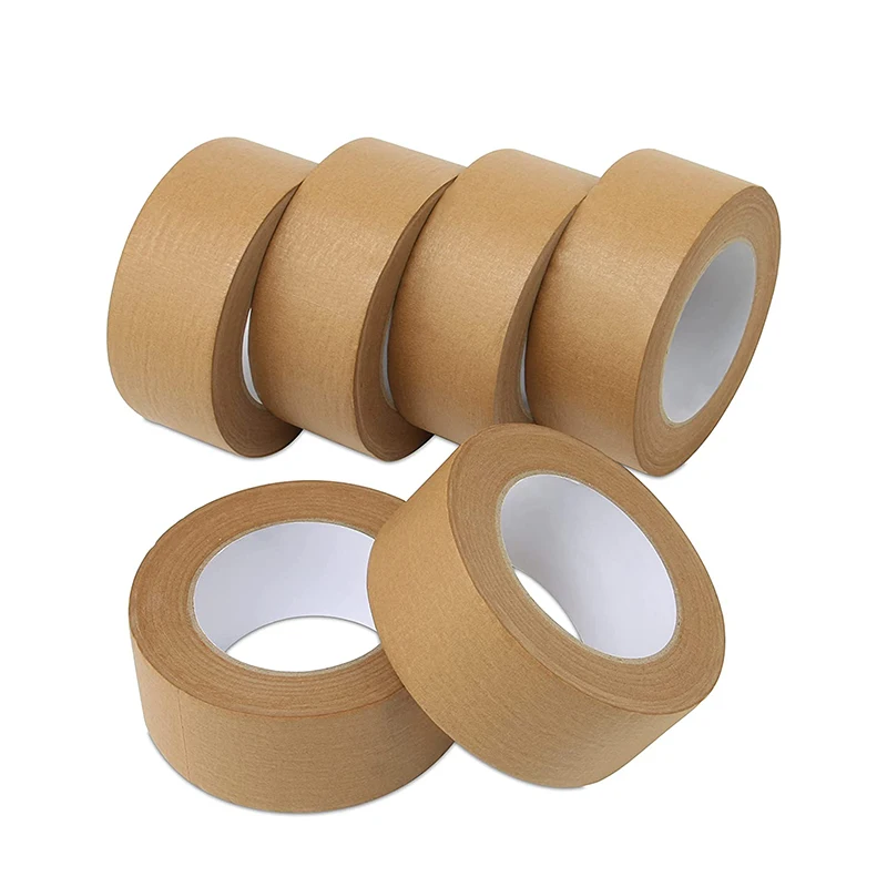 Customized Eco Packing Adhesive Gummed Tape Water Activated Brown Acrylic Yongsheng Reinforced Kraft Paper Tape