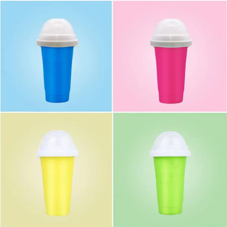 Innovative Hot Selling Smoothie Slushy Maker Cup Silicone Lid Straw Sustainable Ice Cream Tools Ice Smoothies Slushies
