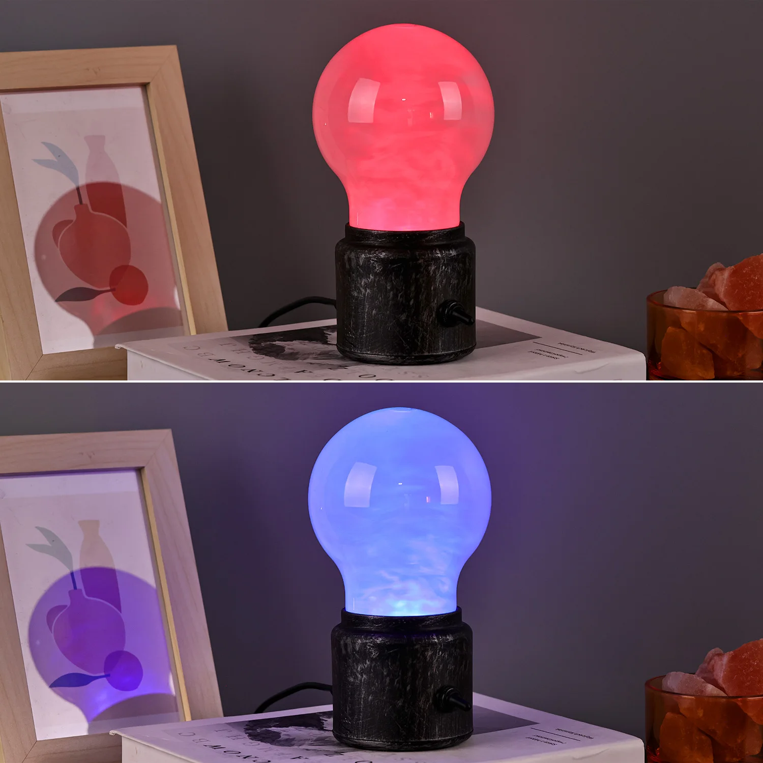 Modern Illuminate Your Nights with Colorful Liquid Motion Lamps Night Light with Large Bulb Shade