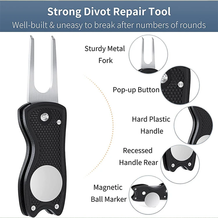 Инструмент для гольфа Divot, подарки для друзей, инструмент для ремонта Гольф Divot с маркером для мяча, аксессуары для гольфа