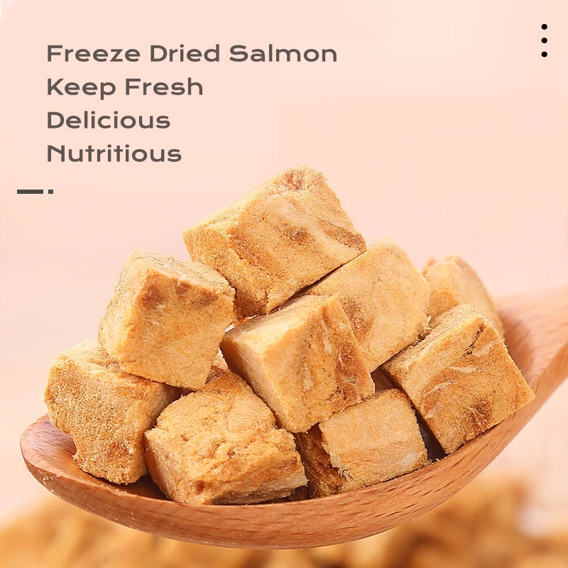 Заводская цена питательные закуски для домашних животных с высоким содержанием белка сублимированный лосось кубик кошек и собак