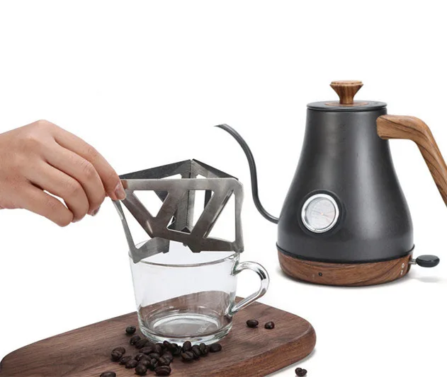 Outdoor Foldable Reusable Stainless Steel Portable Holder Camping Drip Holder Coffee Filter