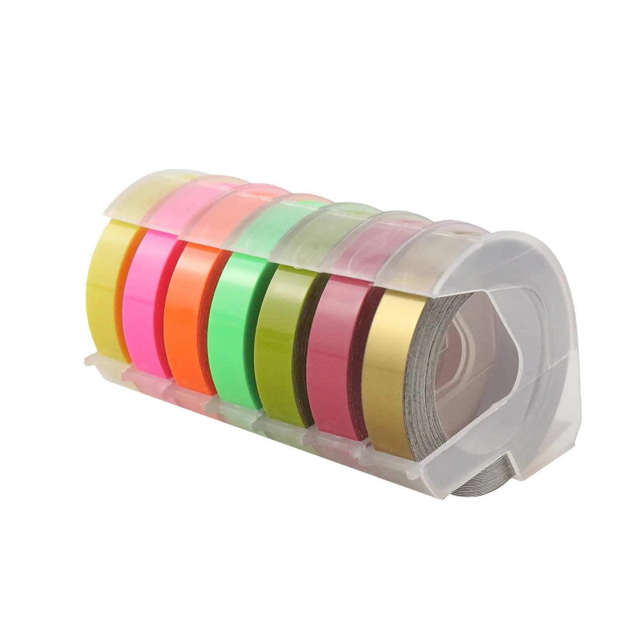 Multicolor plastic label tapes 12mm*3m used for Dymo 3D embossing manual stereo lettering label printers