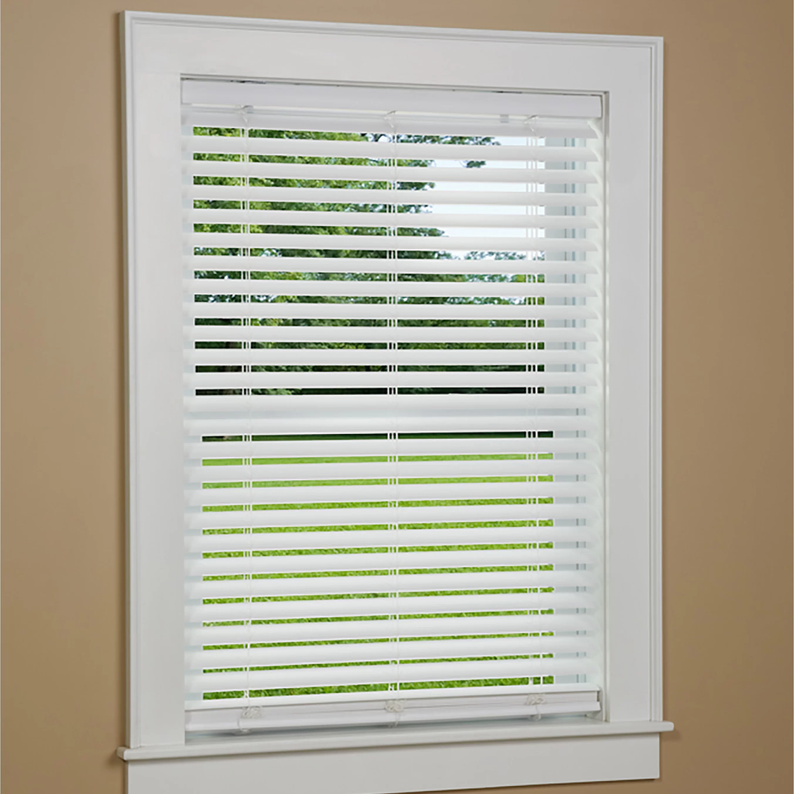 HDT Modern 2-Inch PVC Venetian Blinds for Windows Vertical Opening Style Plastic Shutters for Hotels also named fauxwood blinds