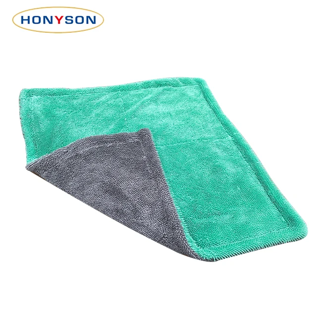 black color 60x90 1400gsm 1200gsm 50 cm big twisted loop car wash drying cleaning microfiber towels 5ft for monster car