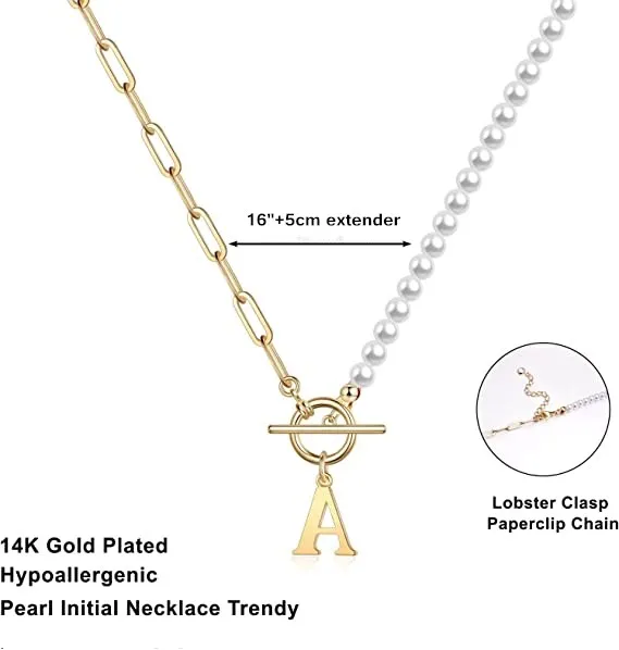 Stainless Steel Beaded Diy Multicolor 2024 Lusterless Jewelry Personalized Custom Necklace Charm Pearl Initial Necklace