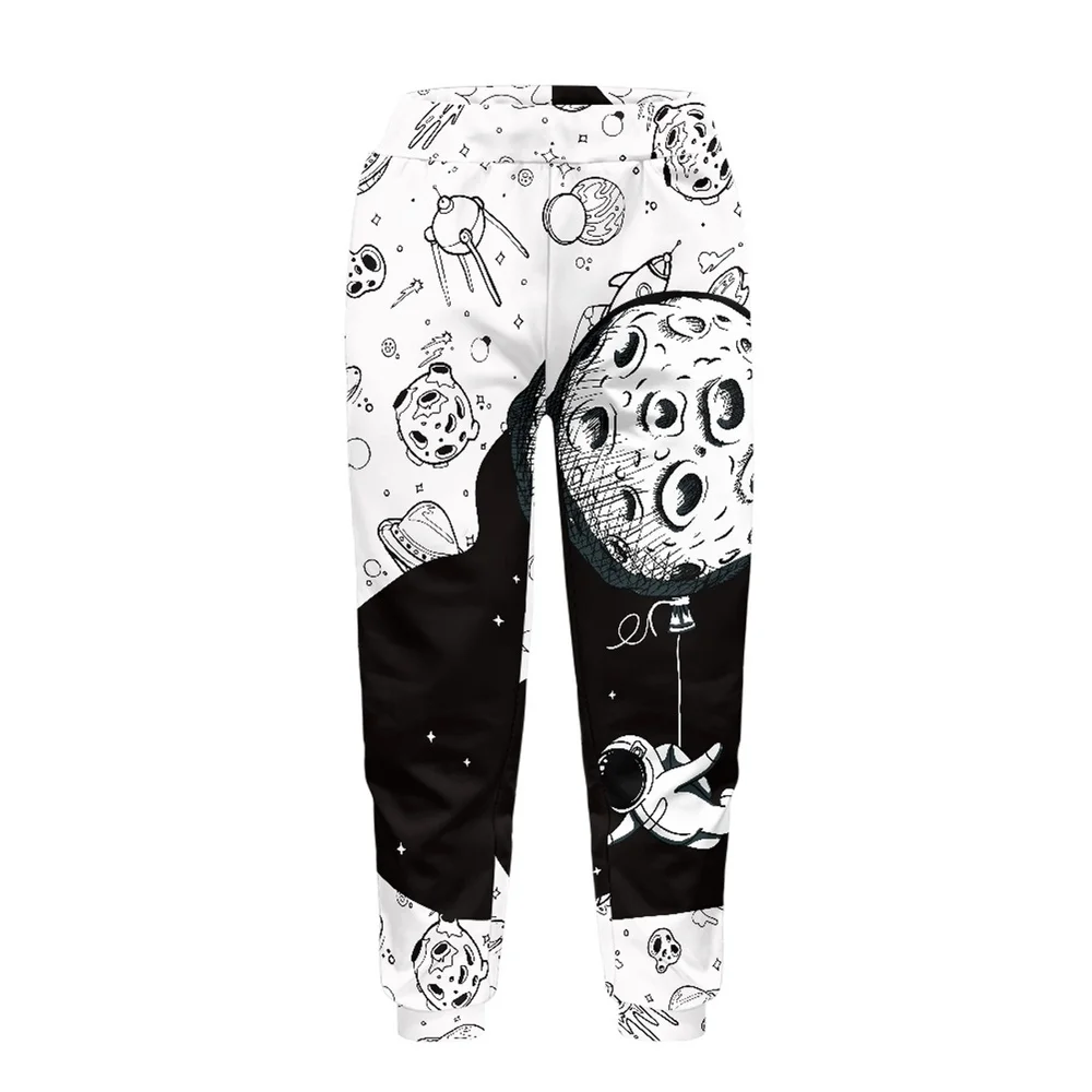 Youth Winter Youth Basketball Compression Pants Adolescent Space custom logo Cartoon Green Astronaut NASA And Moon sweatpants