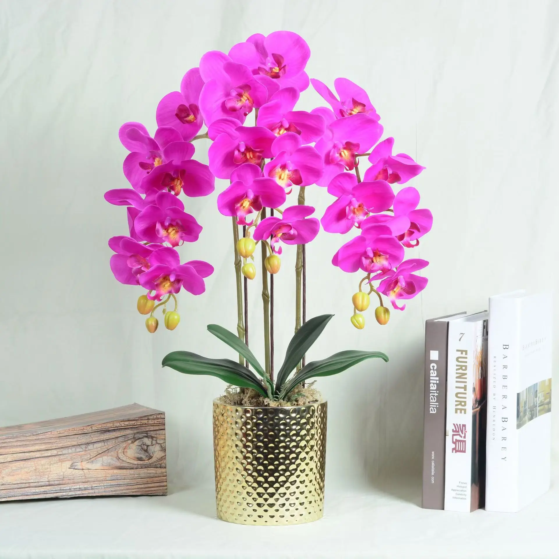 Wholesale Decorative Artificial Orchid Flowers Vase Arrangements Elegant Artificial Flower Displays for Home or Office