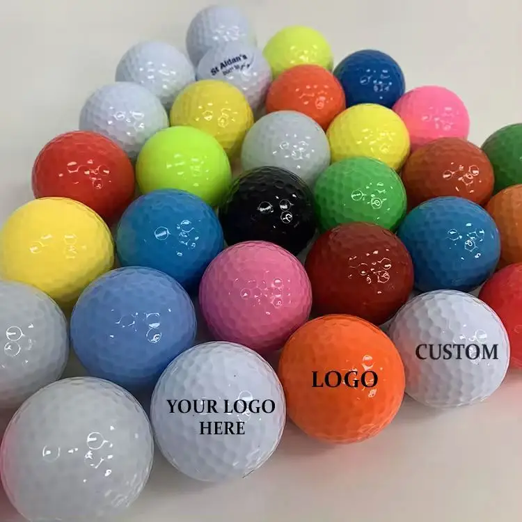 Personalised  wholesale bulk custom 2 layer colored golf ball Promotional Products golf driving range balls