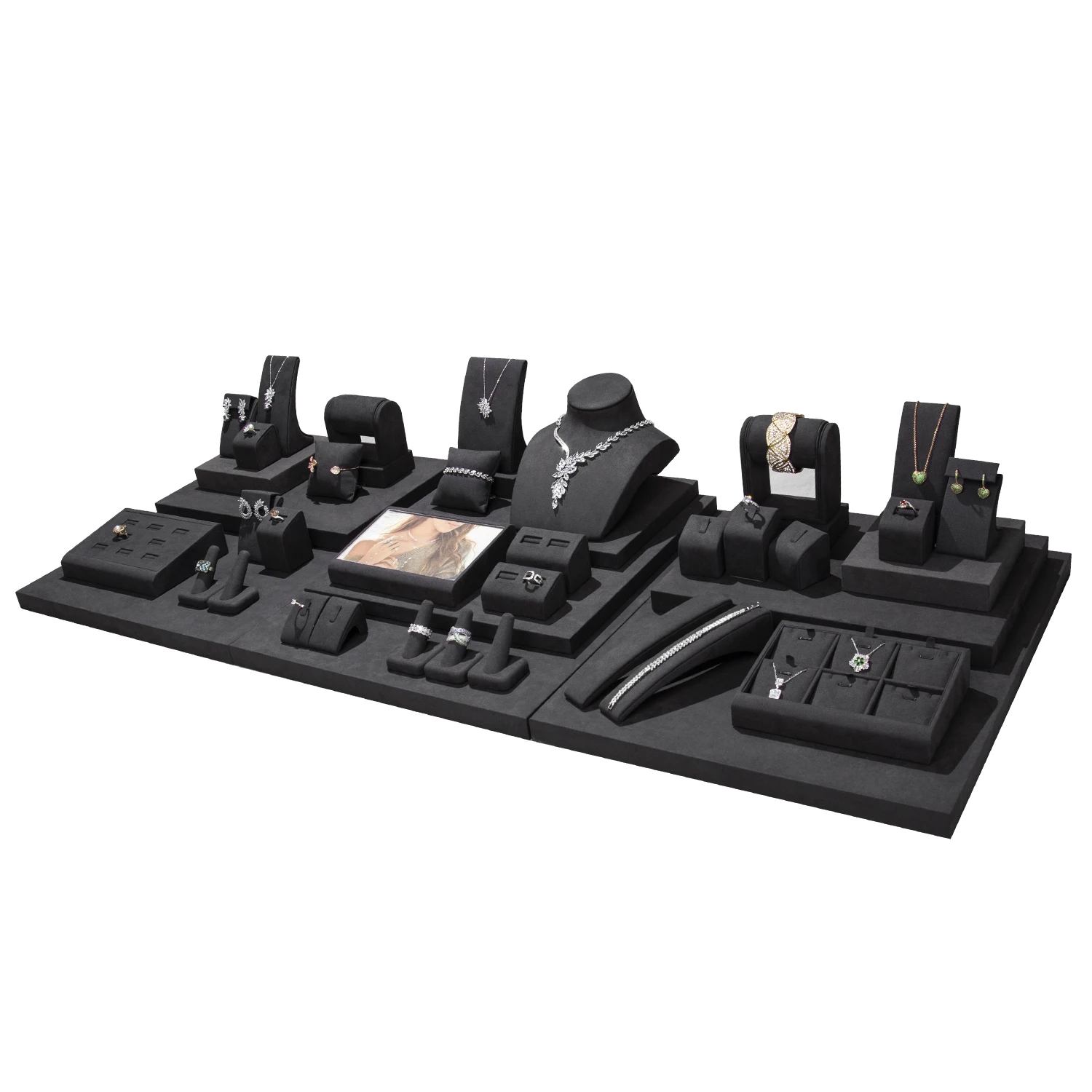 Wholesale Microfiber Jewellery Display Holder Stand DIY Custom Ring Bracelet Necklace Earring Holder Stand Jewelry Display