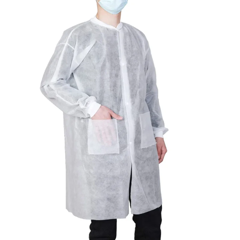 Disposable Medical Non-woven Working Clothes Lab Coat Hospital Uniforms Doctor Nonwoven Medical Protective Clothing for Unisex
