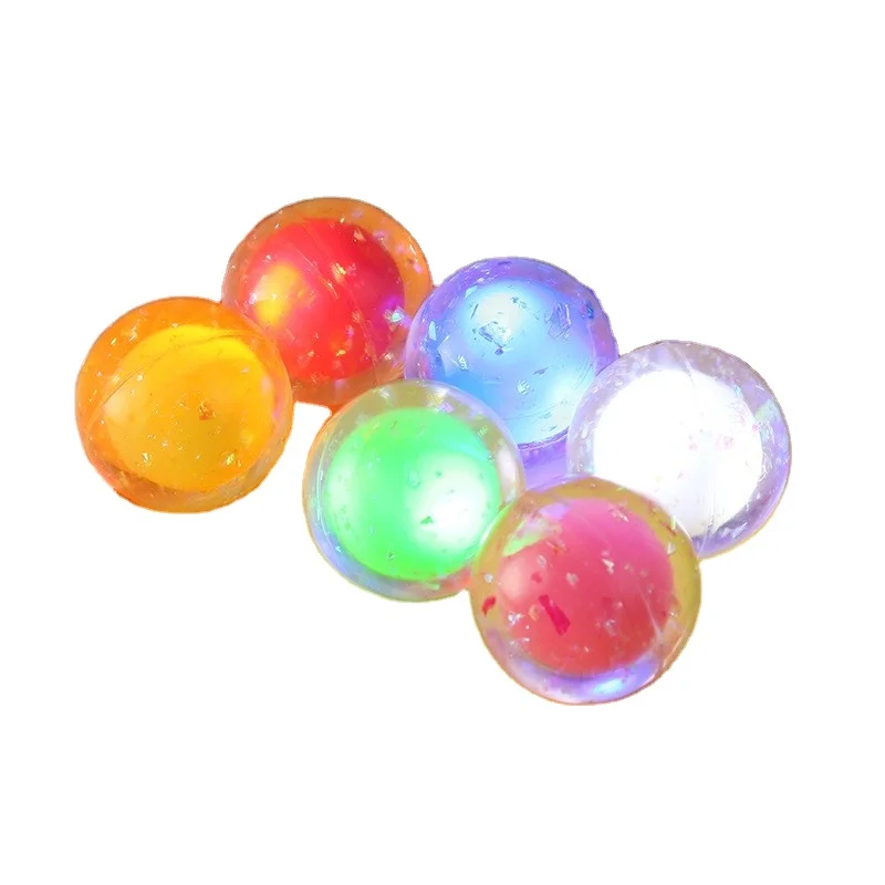 Wholesale Custom Light Up Bouncy Balls Toy Vending Machine High Bouncy Elastic Ball Rubber Light Up Customized Led Bouncing Ball
