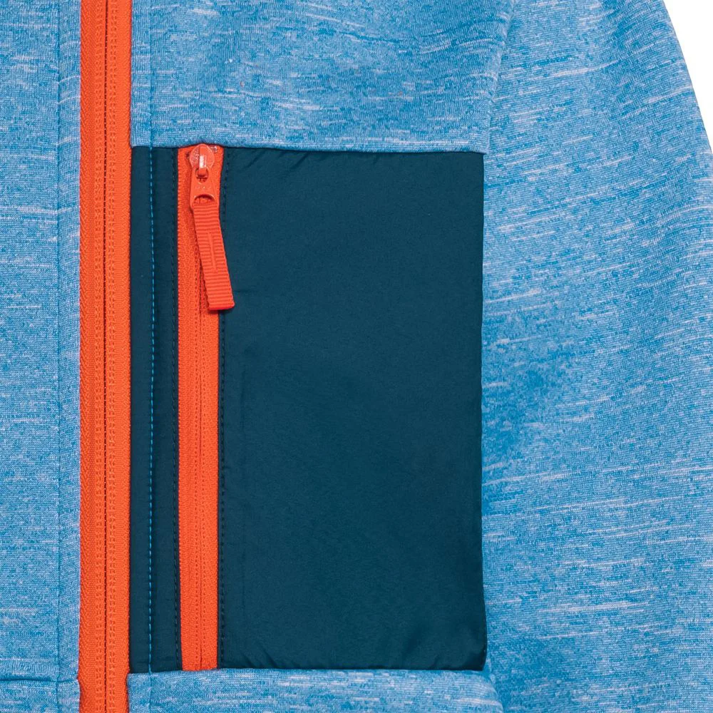 Wholesale kids outdoor hoody melange fleece jacket