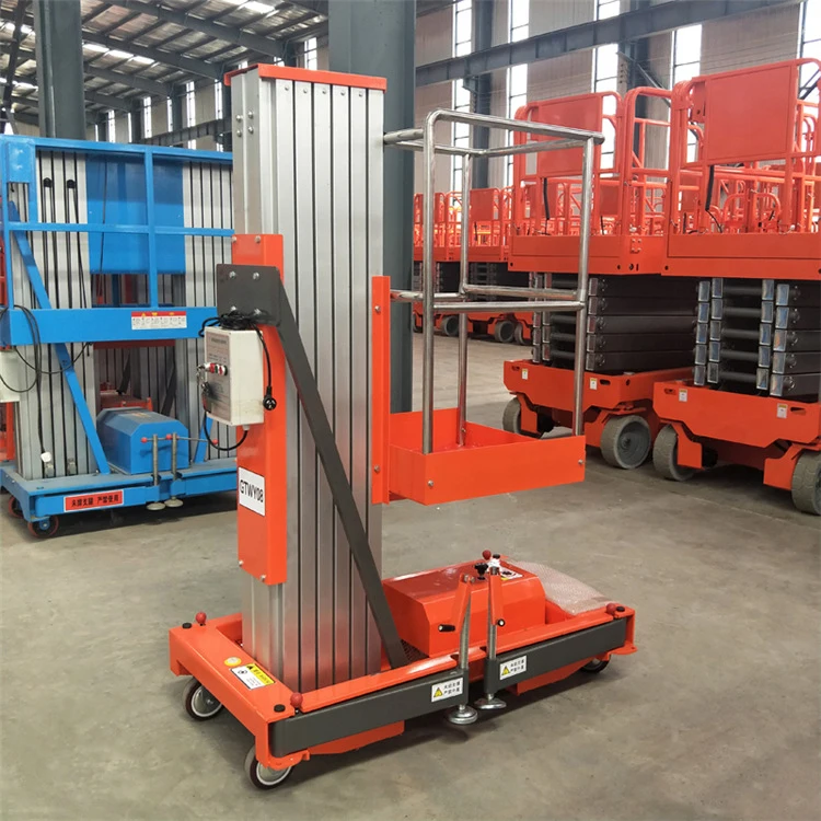 Portable Vertical Hydraulic Ladder Aluminum Alloy 4-24m Single Double Mast Electric Man Lift Mast lift Small Lift