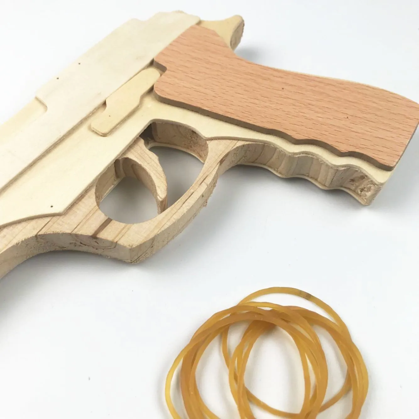Popular wooden gun toy kids outdoor playing game rubber band gun wholesale wooden pistol toy