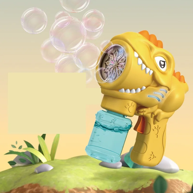 2023 Dinosaur Bubble Bath Maker 12 Hole Automatic Bubble Gun Bubble Launcher Blower Machine for Boys Girls Outdoor Indoor Play