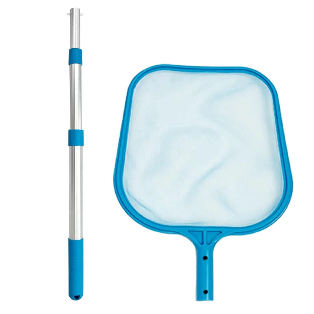 Pool Skimmer Net with 3 Sections Telescopic Pole Leaf Skimmer Mesh Rake Net for Pool Spa Cleaning