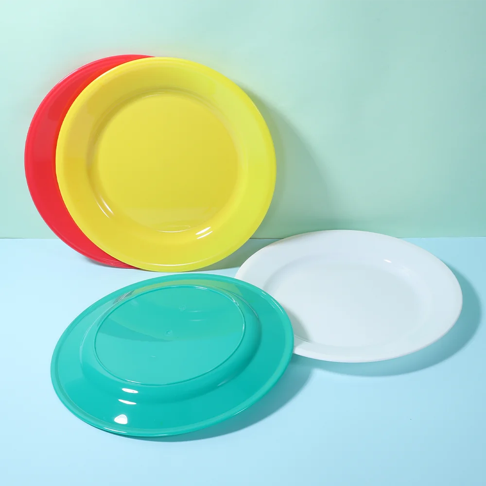 Wholesale customized multi-color optional 9 inch 22.5 cm plates round plastic dinner plate