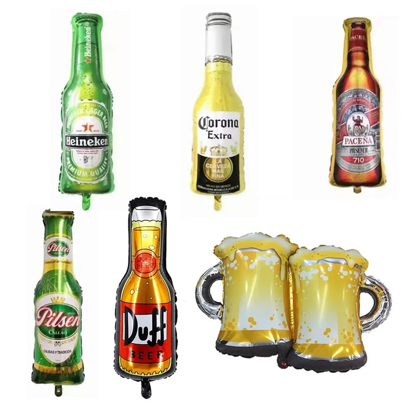 Wholesale Corona Heine ken Beer Bottle Aluminum Film Balloon Happy Birthday Party Decoration Toy Wedding Event Supplies Globos