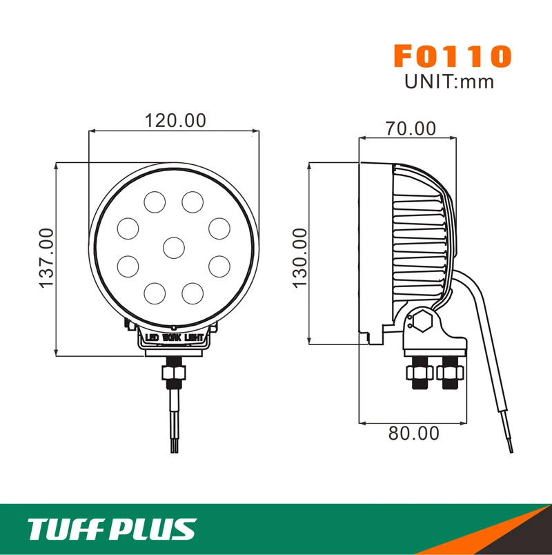 Tuff Plus 4inch 4D motorcycle car truck off road roof light work led light