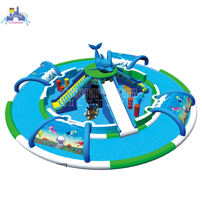 lilytoys inflatable drifting pool water slide with pool commercial water park
