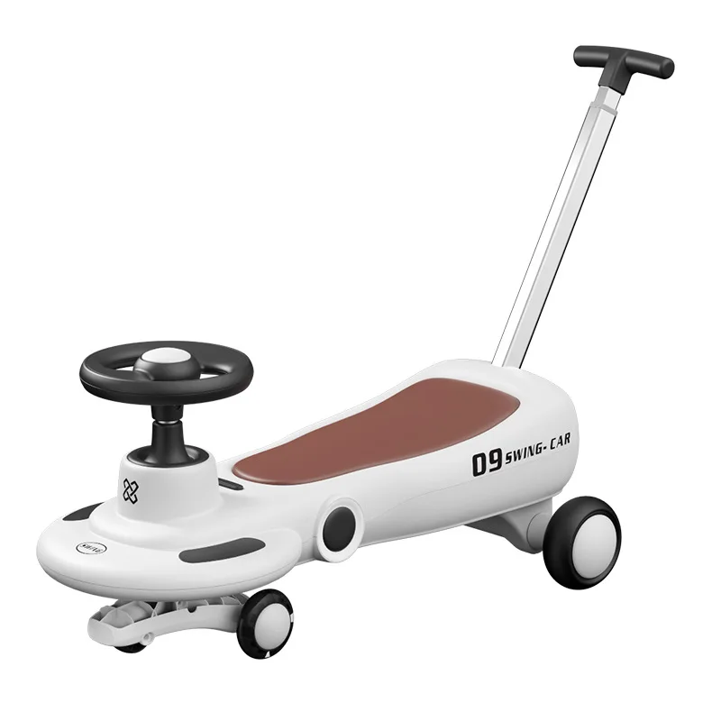 Electric Anti-Rollover Swing Car Parents-Child Ride Adults Take Manufacturers Supply Sliding Baby Car for Children