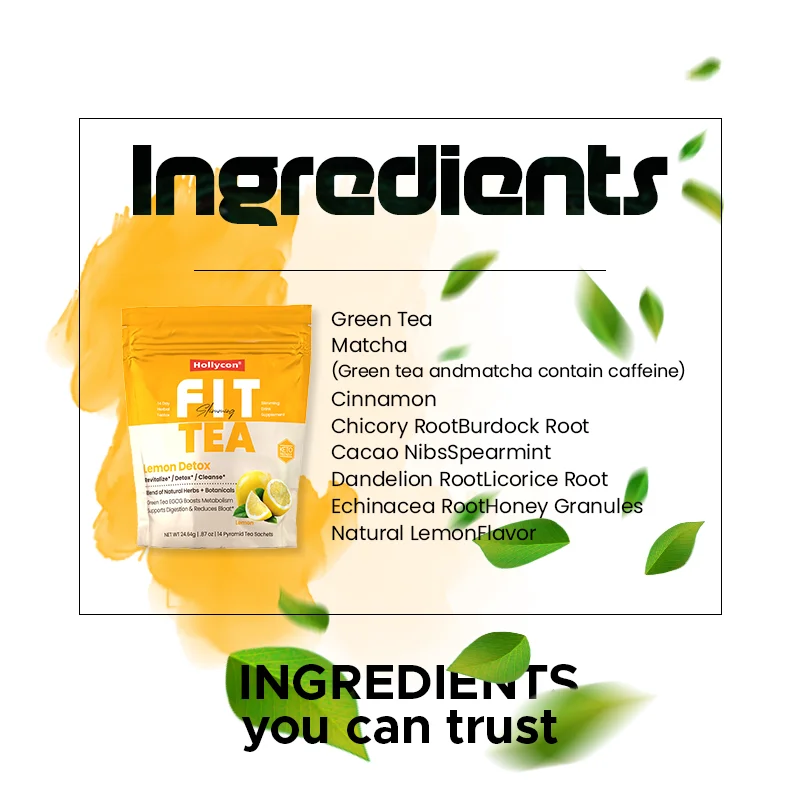 Supplier Supports Weight Management Metabolism Cleansing Promotes Digestion Matcha Fit Tea Slimming Tea Bag 14 Day Herbal Teatox