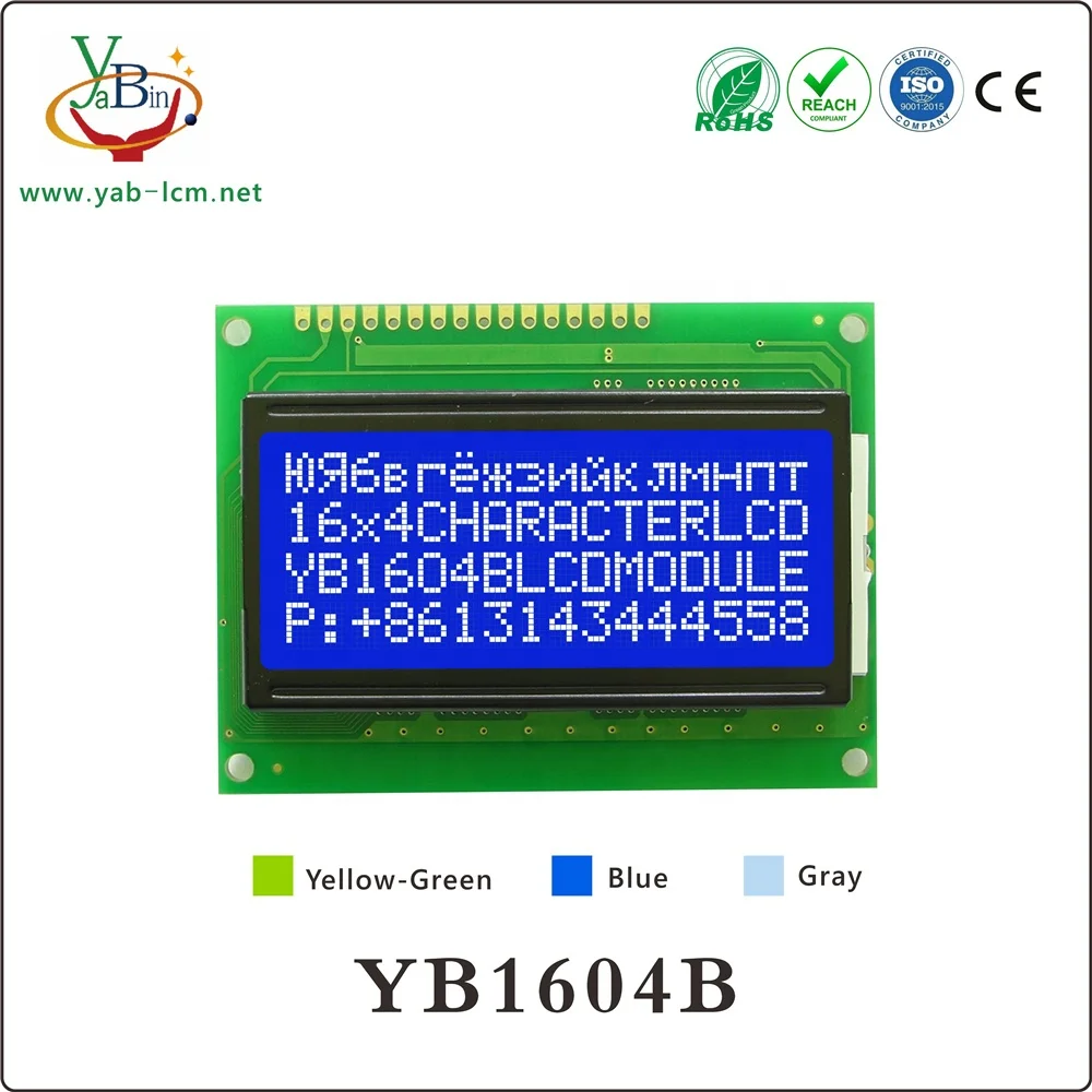16X4, Programmable With 4 Lines Characters, Lcd 1604 16X4 lcd Display Blue Yellow