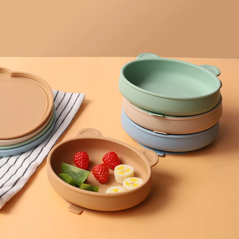 Supplies Baby Bowl Spoon Bib Silicone Suction Bowls For Baby, Leakproof Baby Bowl With Suction Silicone Base Removable Lid