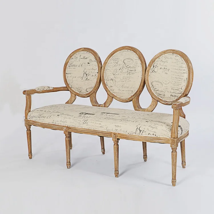 Hand carved  classic style wooden sofa furniture fabric sofa living room set(CH-206-Oak)