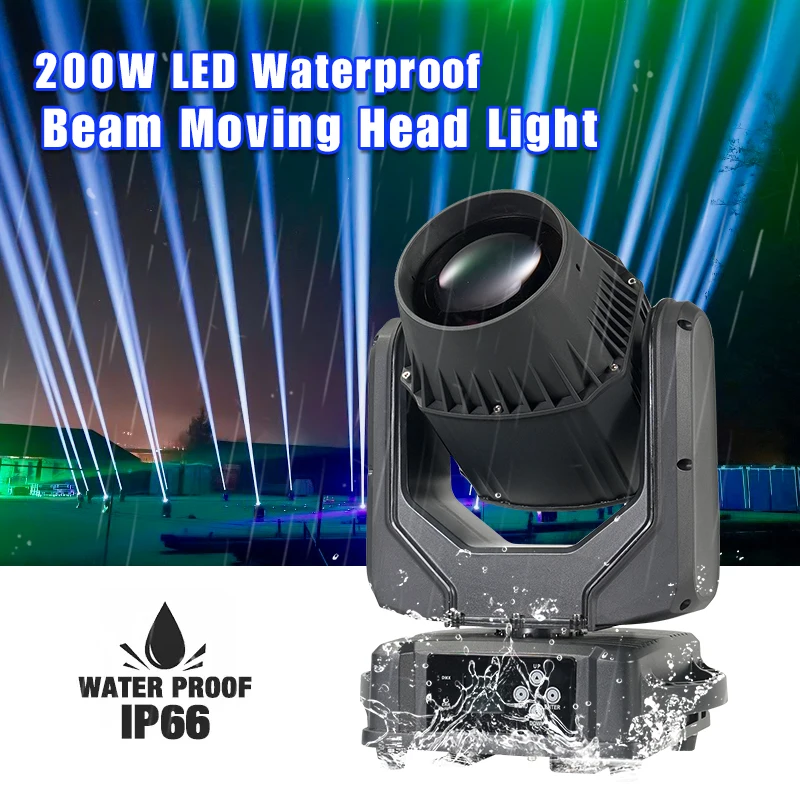 Waterproof Outdoor IP65 200W DMX LED Beam Moving Head Light With Pattern Effect