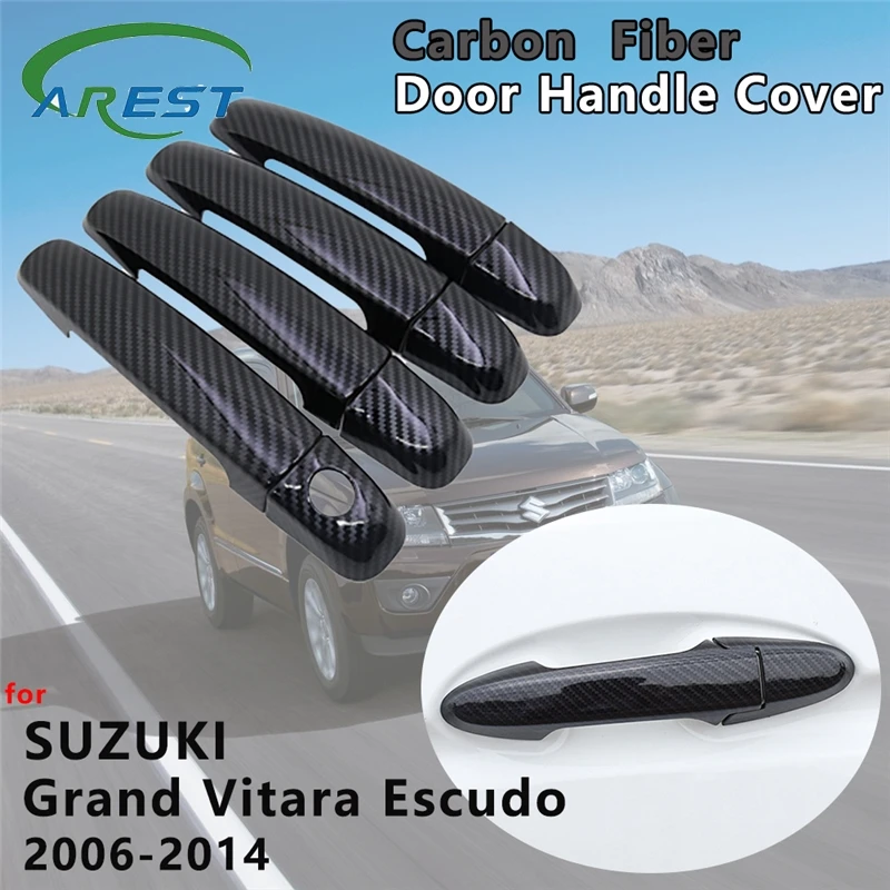 for Suzuki Grand Vitara Nomade Escudo 2006 2007 2008 2009 2010 2011 2012 2013 2014 Carbon Fiber Door Handle Cover Accessories
