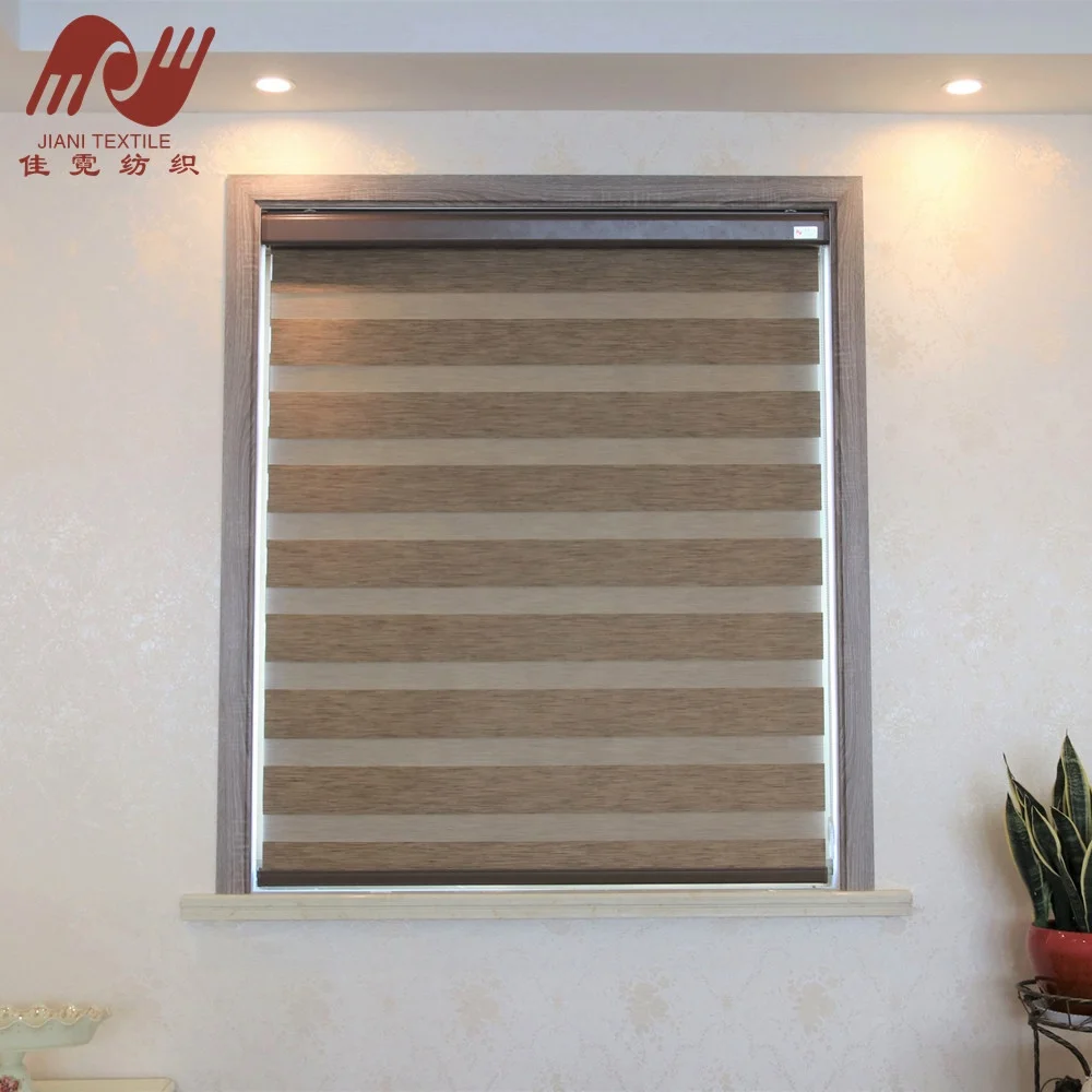 
JIANI Modern Design High Quality Horizontal Blackout White Double Layer Day And Night Windows Zebra Roller Blinds 