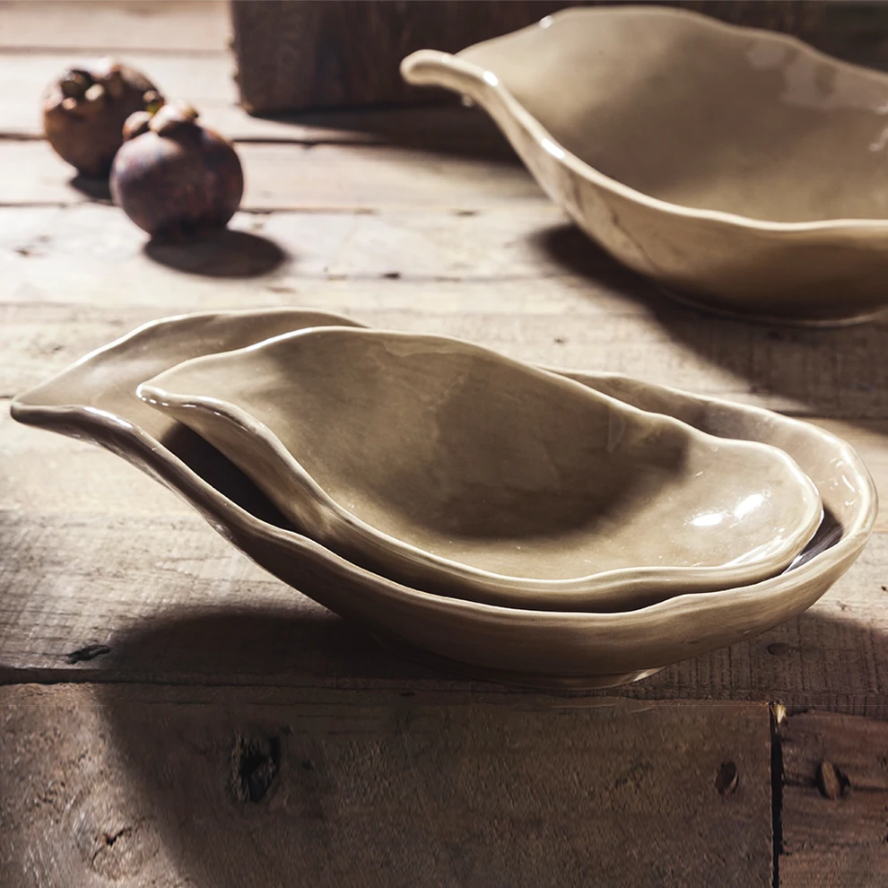 2024 new design Yayu particular irregular ceramic plates soup dish pasta salad cheap thickened tableware ceramic dinner plate